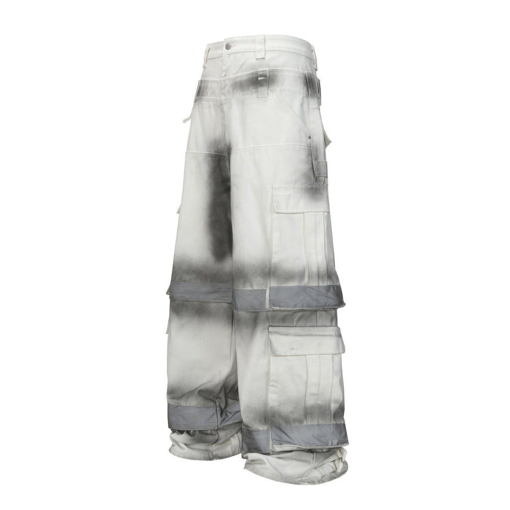 Street Style High-Quality Washed Workwear Pocket Detachable Denim Long Pants