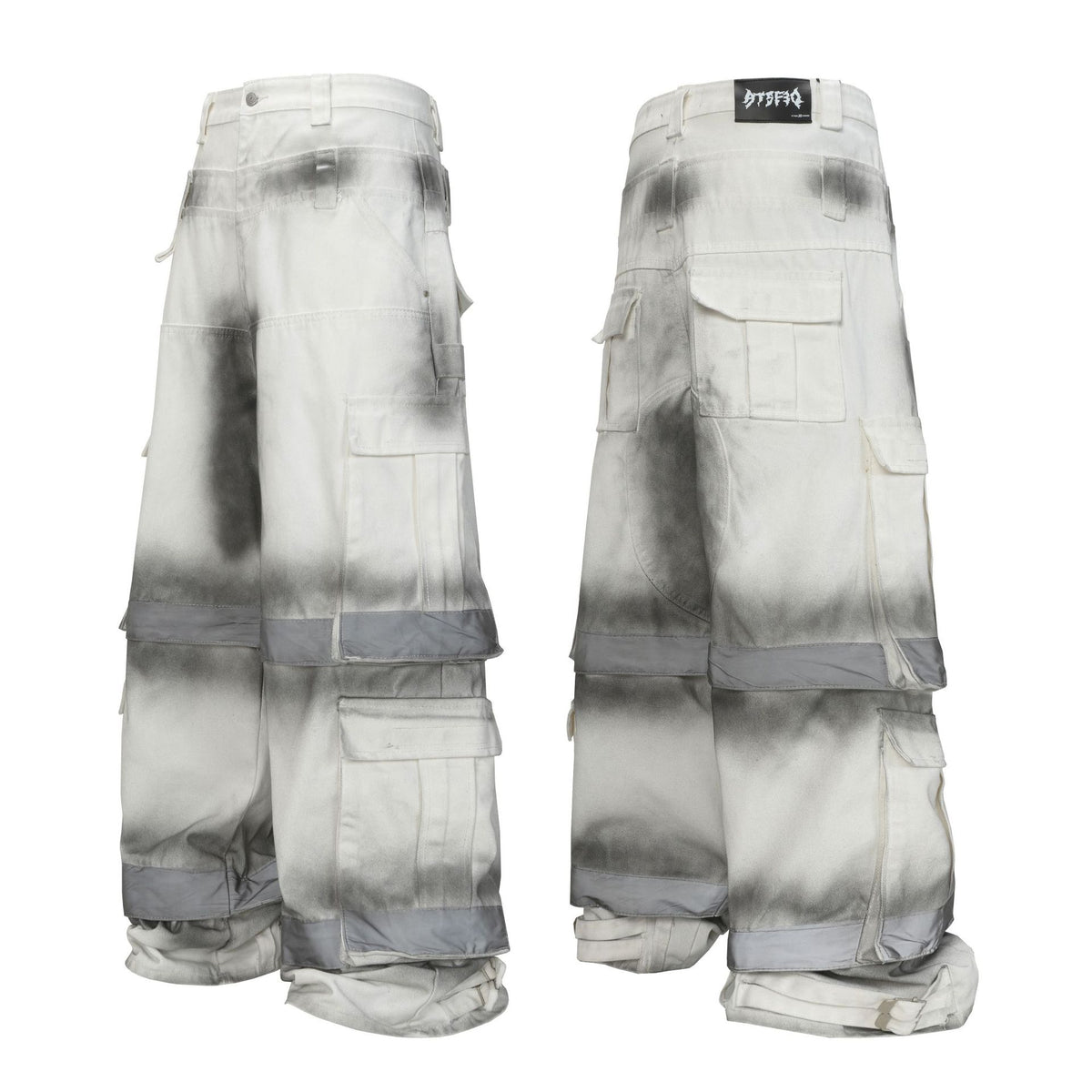 Street Style High-Quality Washed Workwear Pocket Detachable Denim Long Pants