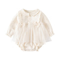 Long Sleeve Peter Pan Collar Romper Baby Clothing Cotton Onesie Sweet Girl Bodysuit Dress