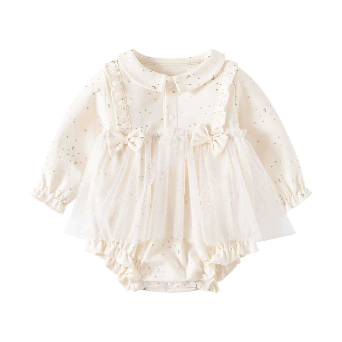 Long Sleeve Peter Pan Collar Romper Baby Clothing Cotton Onesie Sweet Girl Bodysuit Dress