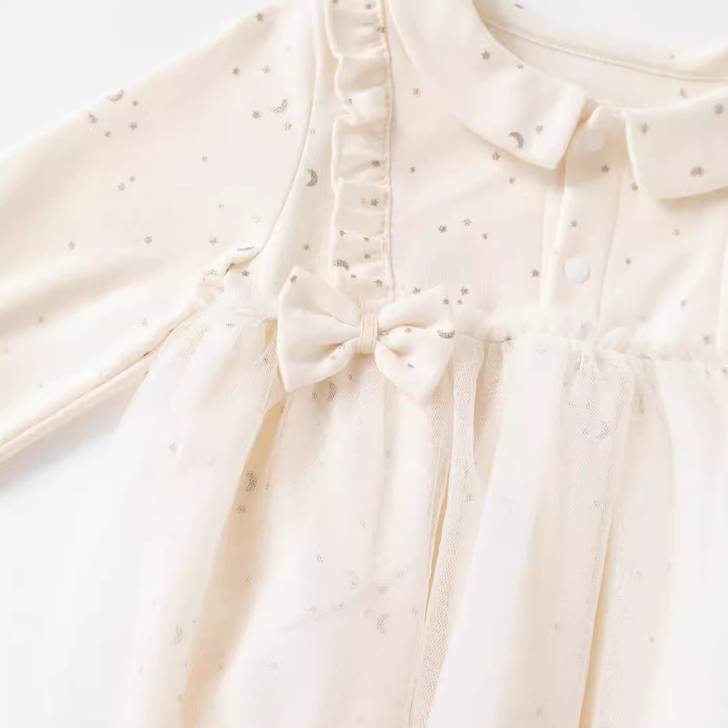 Long Sleeve Peter Pan Collar Romper Baby Clothing Cotton Onesie Sweet Girl Bodysuit Dress