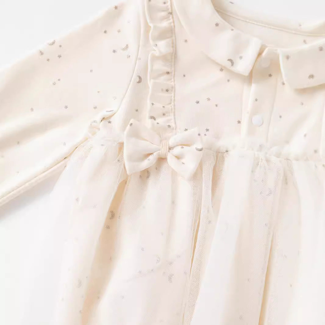 Long Sleeve Peter Pan Collar Romper Baby Clothing Cotton Onesie Sweet Girl Bodysuit Dress